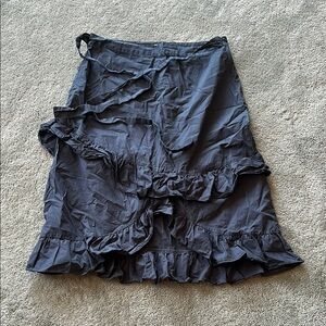 Sweet Salt Slate Grey Hi-Low Tiered Maxi Ruffle Skirt